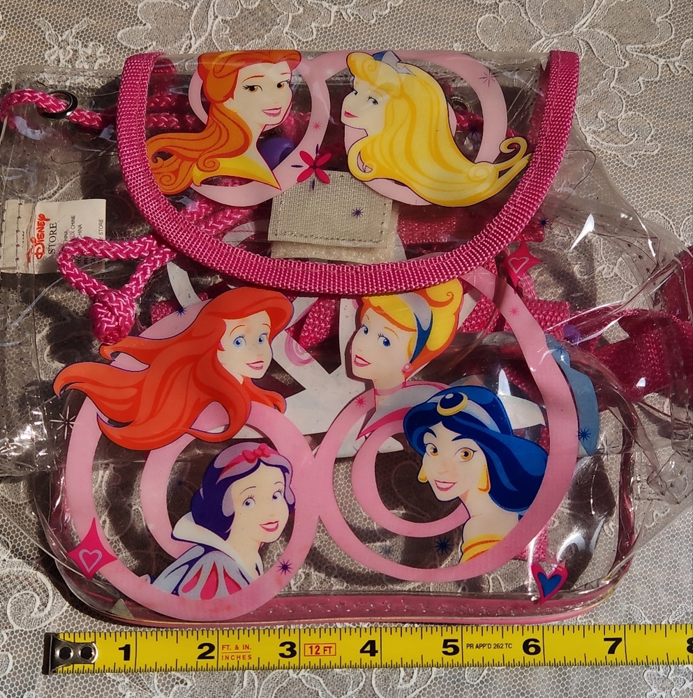 VINTAGE DISNEY PRINCESS Clear Plastic Small Backpack/Bag/Purse - Picture 2 of 10
